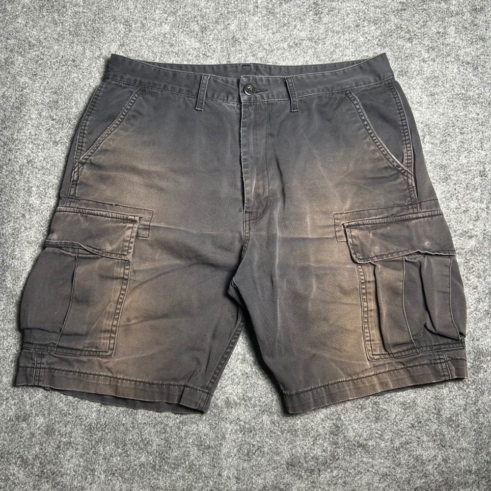 Levi's Cargo Shorts Faded Charcoal Grey Skater Y2K Vintage Size 34 - Picture 2 of 8